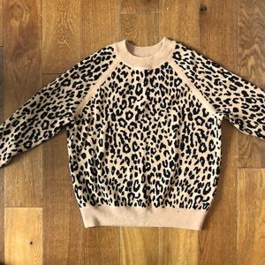 JCrew leopard print raglan sleeve sweater, S